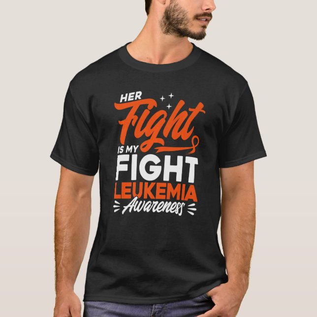 Her Fight Is My Fight Leukemia Awareness Premium T Shirt (Framsida)