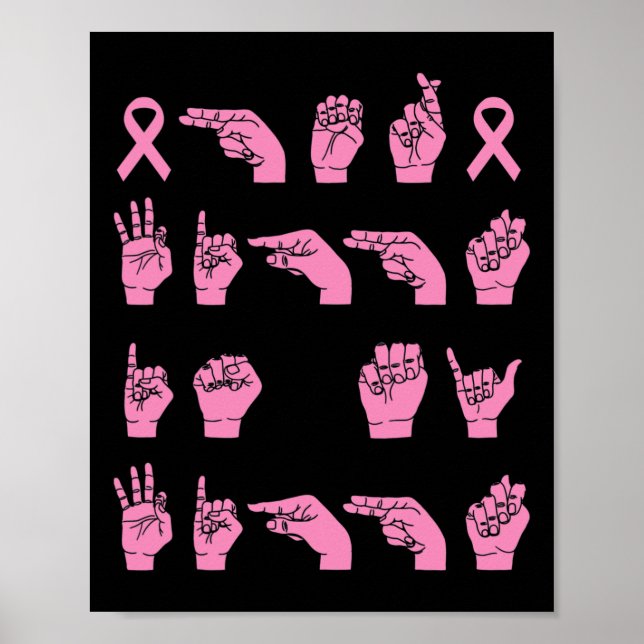 Her Fight Is My Fight Sign Language Breast Cancer  Poster (Framsidan)