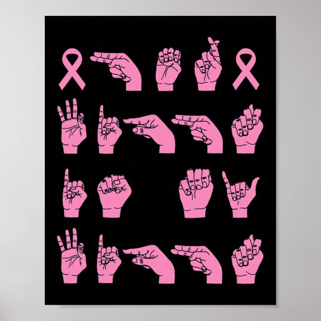 Her Fight Is My Fight Sign Language Breast Cancer  Poster (Framsidan)