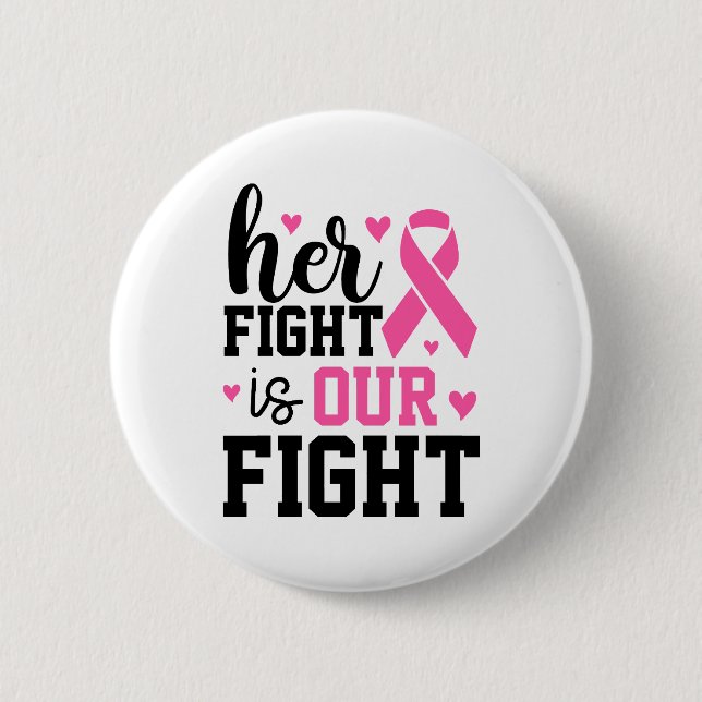 Her Fight Is Our Fight Breast Cancer Awareness Knapp (Framsida)