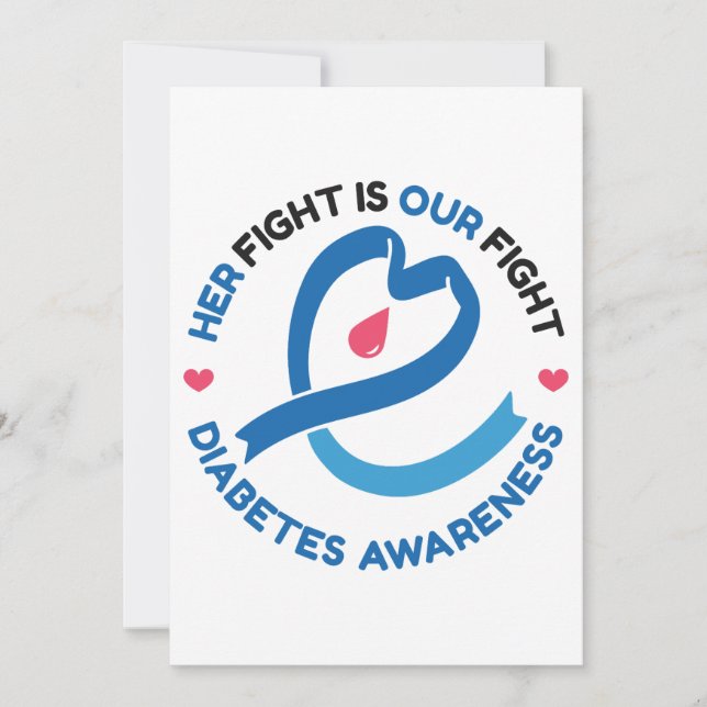 Her Fight Is Our Fight – Diabetes Awareness Inbjudningar (Framsida)