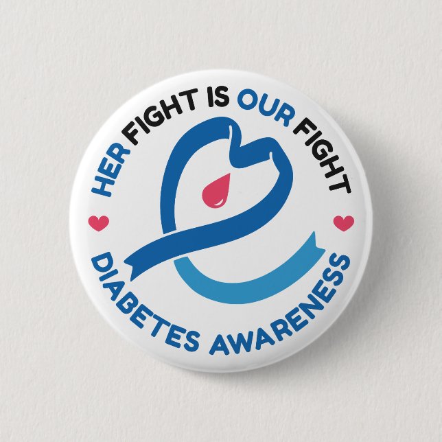 Her Fight Is Our Fight – Diabetes Awareness Knapp (Framsida)