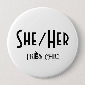 HER/HER Tres Chic Round White-knapp Knapp