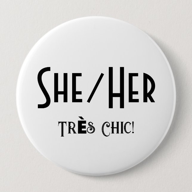 HER/HER Tres Chic Round White-knapp Knapp (Framsida)