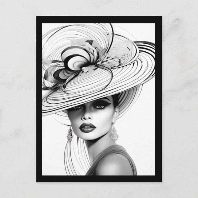 HER KRONA (SVART OCH VITT) #2 VYKORT (Framsida)