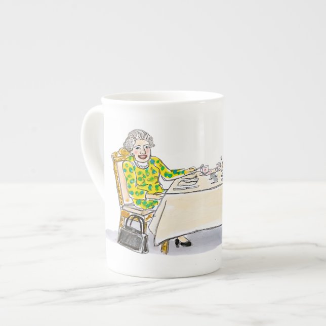 Her Majesty, Queen Elizabeth II Benporslin Mugg (Framsida vänster)
