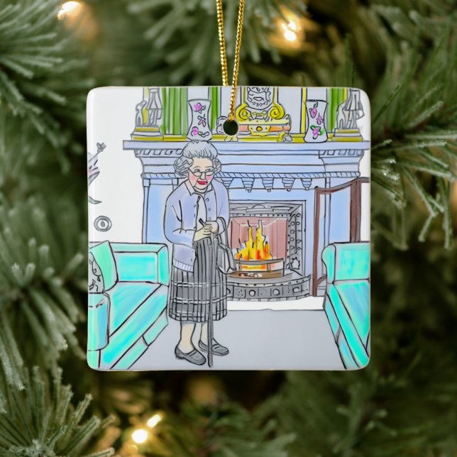 Her Majesty, Queen Elizabeth II Julgransprydnad Keramik (Träd)