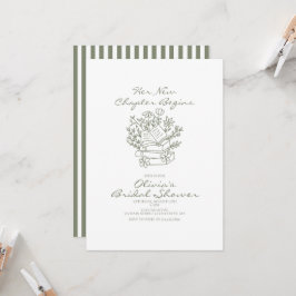 Her New Chapter Begins Book themed Bridal Shower Inbjudningar