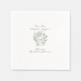 Her New Chapter Begins Book themed Bridal Shower Pappersservett