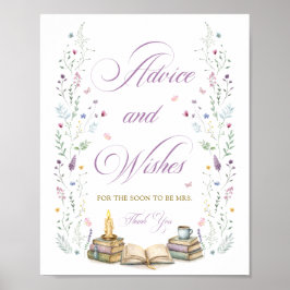 Her Next Chapter Bridal Shower Advice and Wishes  Poster