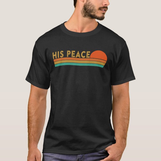 Her Rock His Peace Christian Husband Wife Couples  T Shirt (Framsida)