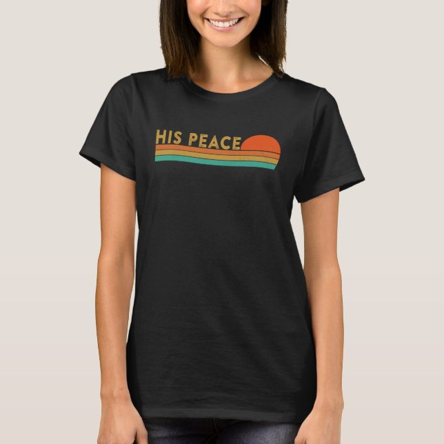Her Rock His Peace Christian Husband Wife Couples  T Shirt (Framsida)