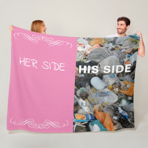 HER Side, HIS , illustrerad Fleece Blanket