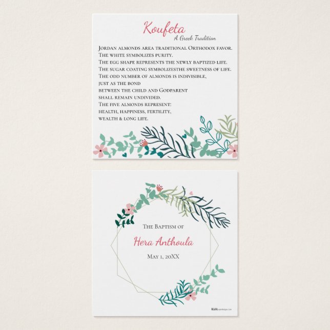 Hera Koufeta Card Fyrkantigt Visitkort (Framsida & baksida)