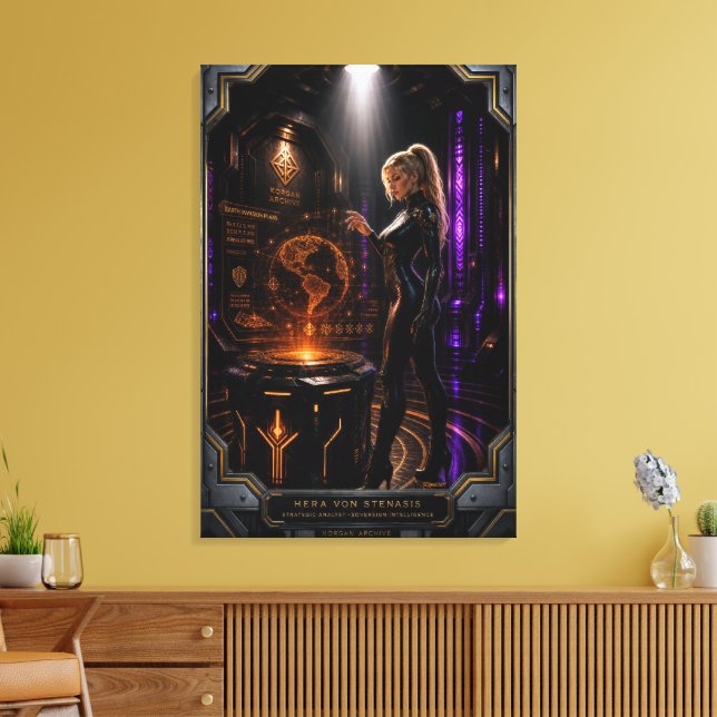 Hera von Stenasis infiltrerar Korgan-arkiv Canvastryck (Insitu (Vardagsrum))