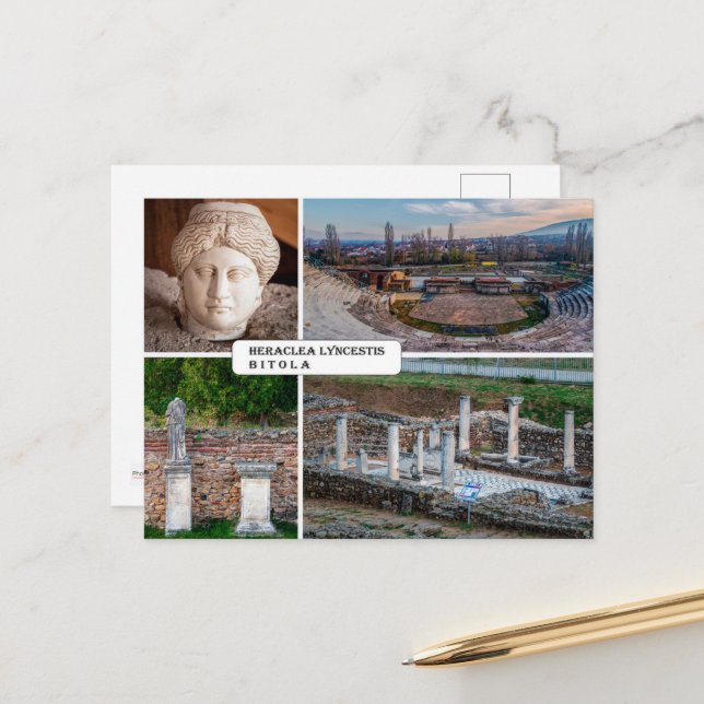 Heraclea Lyncestis - Bitola, Makedonien Vykort (Fram/Back In Situ)