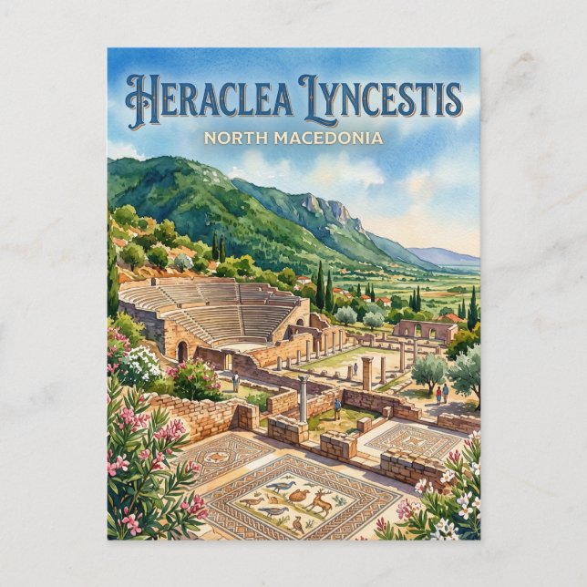 Heraclea Lyncestis Nordmakedonien Vykort (Framsida)