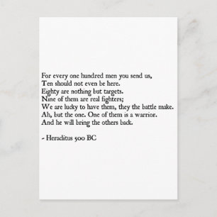 Heraclitus Quote Vykort