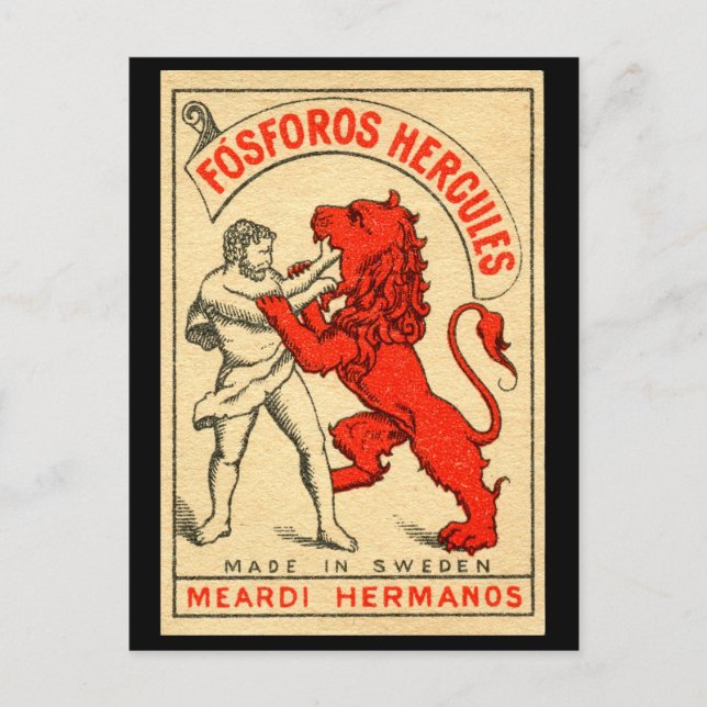 Herakles Kamper mot det Lejona vykortet Nemean Vykort (Framsida)