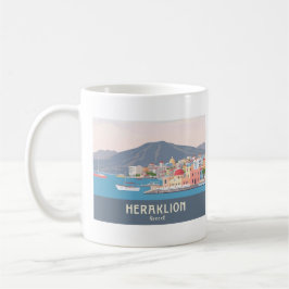 Heraklion Greece Pastel Travel – Venetian Harbor Kaffemugg