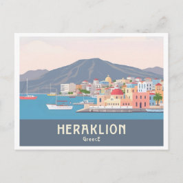 Heraklion Greece Pastel Travel - Venetian Harbour Vykort