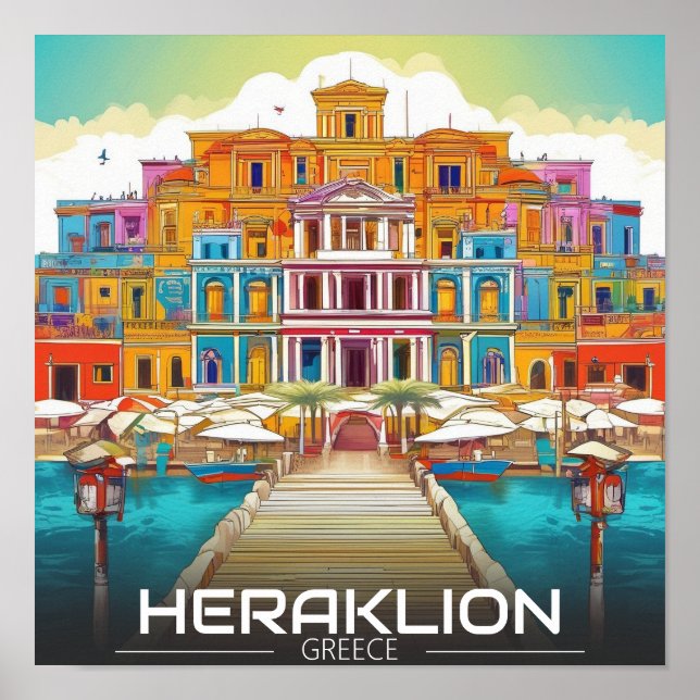 Heraklion, Iraklio. Poster (Framsidan)