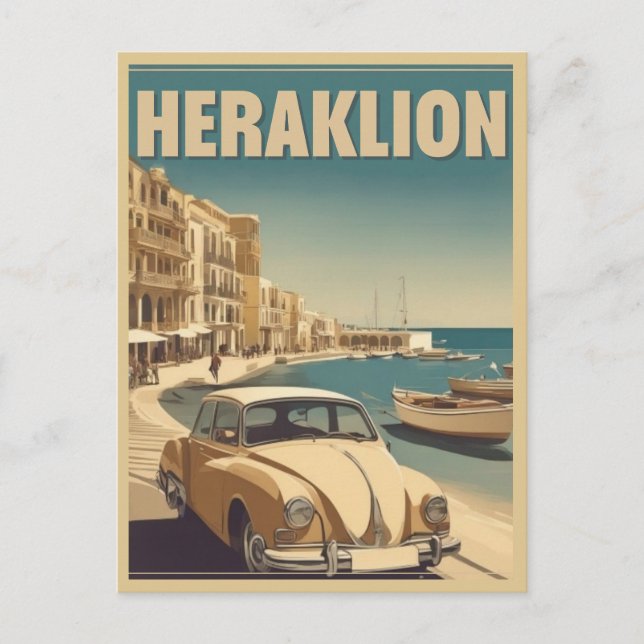 Heraklion, Iraklio. Vykort (Framsida)