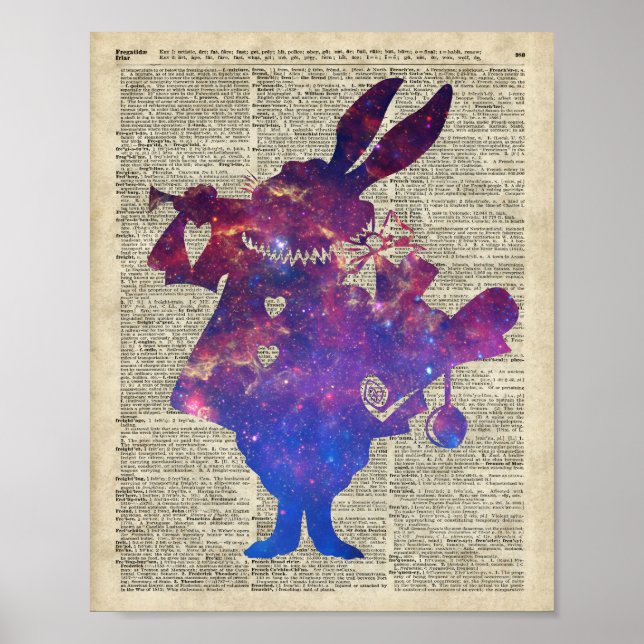Herald Lila Rabbit Stencil Över Bok Poster (Framsidan)