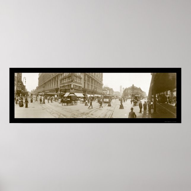 Herald Square, NYC Photo 1907 Poster (Framsidan)