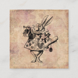 Herald White Rabbit Alice i Wonderland Blommigt Tilläggskort