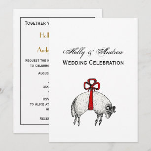 Heraldic Banded Ull Ram Sheep Vapensköld Emblem Inbjudningar