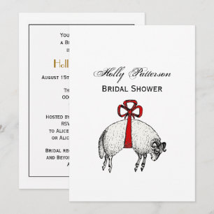 Heraldic Banded Ull Ram Sheep Vapensköld Emblem Inbjudningar