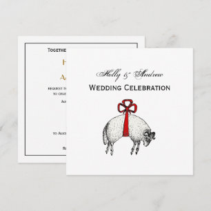 Heraldic Banded Ull Ram Sheep Vapensköld Emblem Inbjudningar