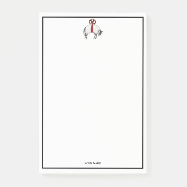 Heraldic Banded Ull Ram Sheep Vapensköld Emblem Post-it Block (Framsida)