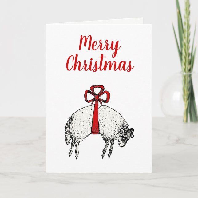 Heraldic Banded Ull Ram Sheep Vapensköld jul Helgkort (Framsida)