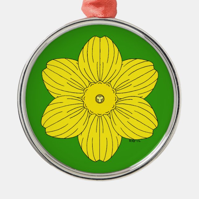 Heraldic Daffodil Julgransprydnad Metall (Framsidan)