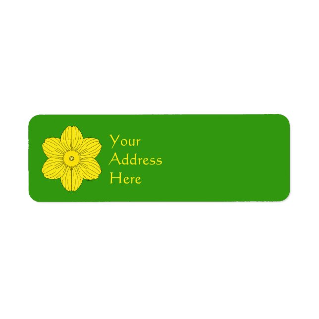Heraldic Daffodil Returadress Etikett (Framsidan)