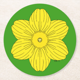 Heraldic Daffodil Underlägg Papper Rund