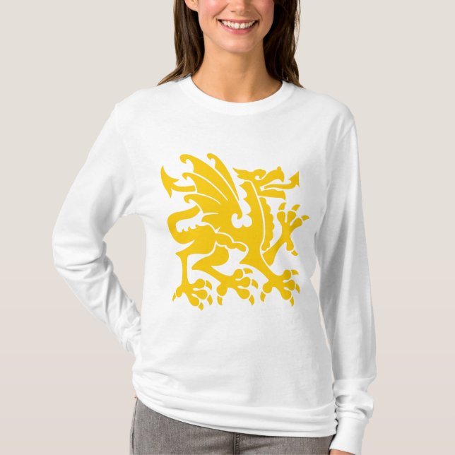 Heraldic Dragon 01 - Amber T-shirt (Framsida)