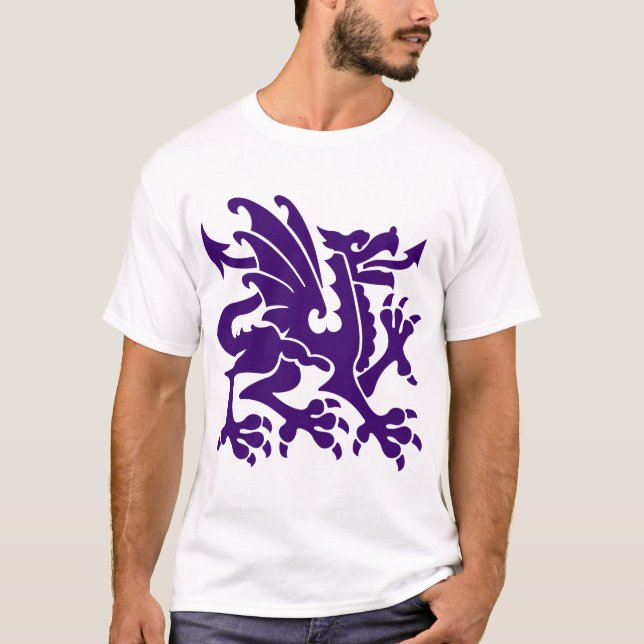 Heraldic Dragon 01 - Djup Lila Tröja (Framsida)