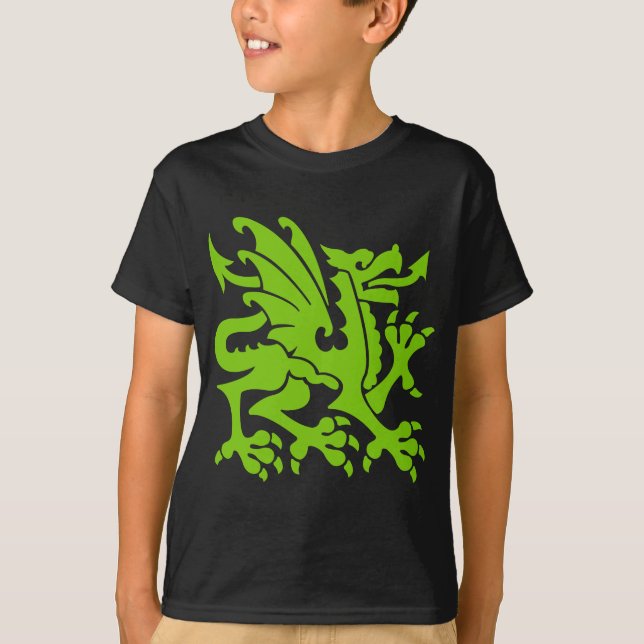 Heraldic Dragon 01 - Martian Grönt T Shirt (Framsida)