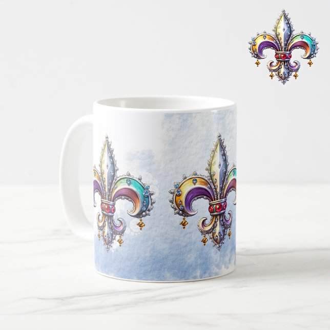 Heraldic Fleur-de-Lys 2 Kaffemugg (Skapare uppladdad)