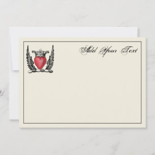 Heraldic Heart Vingar Jackar av Arm Note Card för Anteckningskort
