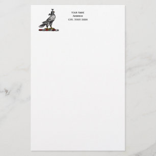 Heraldic Hunting Falcon Wearing Helmet Huva C Brevpapper