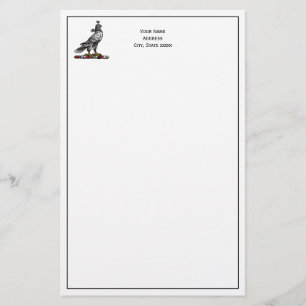 Heraldic Hunting Falcon Wearing Helmet Huva C Brevpapper