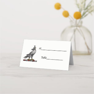 Heraldic Hunting Falcon Wearing Helmet Huva C Placeringskort