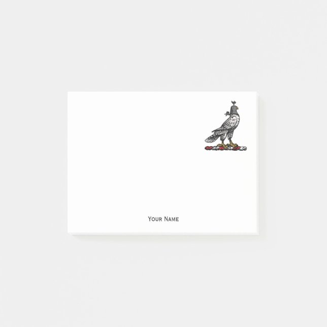 Heraldic Hunting Falcon Wearing Helmet Huva C Post-it Block (Framsida)