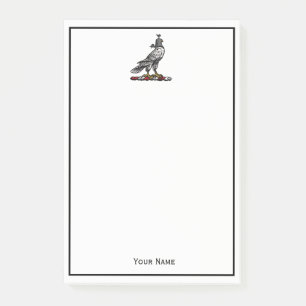 Heraldic Hunting Falcon Wearing Helmet Huva C Post-it Block