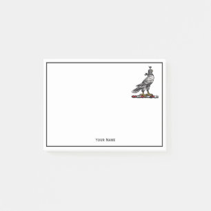 Heraldic Hunting Falcon Wearing Helmet Huva C Post-it Block