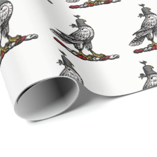 Heraldic Hunting Falcon Wearing Helmet Huva C Presentpapper